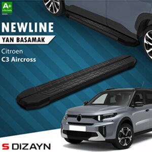 S-Dizayn Citroen C3 Aircross 2 NewLine Siyah Araca Özel Yan Basamak 183 cm 2024 ve Üzeri