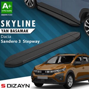 Dacia Sandero 3 Stepway Skyline Siyah Araca Özel Yan Basamak 183 cm 2020 ve Üzeri
