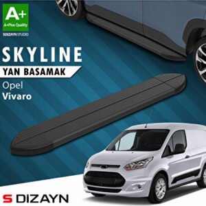 Opel Vivaro B Kısa Şase Skyline Siyah Araca Özel Yan Basamak 213 cm 2015-2018