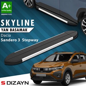 Dacia Sandero 3 Stepway Skyline Alüminyum Araca Özel Yan Basamak 183 cm 2020 ve Üzeri