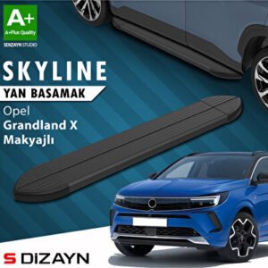S-Dizayn Opel Grandland X Makyajlı Hybrid Skyline Siyah Araca Özel Yan Basamak 183 cm 2021-2024 OP-GX