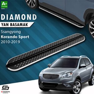 S-Dizayn SsangYong Korando Sport Diamond Krom Araca Özel Yan Basamak 203 cm 2010-2019