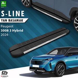 S-Dizayn Peugeot 3008 3 Hybrid S-Line Krom Araca Özel Yan Basamak 183 cm 2024 ve Üzeri