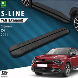 Citroen C4 3 S-Line Siyah Araca Özel Yan Basamak 183 cm 2021 ve Üzeri