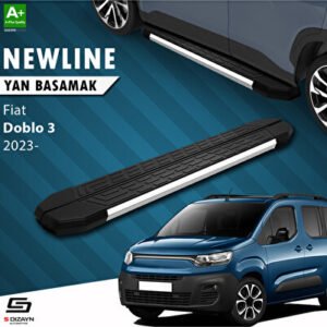 Fiat Doblo 3 Uzun Şase NewLine Krom Araca Özel Yan Basamak 213 cm 2023 ve Üzeri
