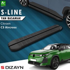 S-Dizayn Citroen C5 Aircross 2 Hybrid Benzinli S-Line Siyah Araca Özel Yan Basamak 193 cm 2025 ve Üzeri