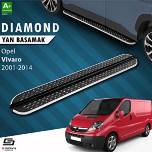 S-Dizayn Opel Vivaro A Kısa Şase Diamond Krom Araca Özel Yan Basamak 223 cm 2001-2014