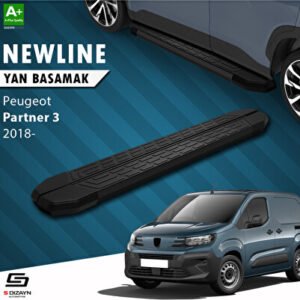 Peugeot Partner 3 NewLine Siyah Araca Özel Yan Basamak 203 cm 2018 ve Üzeri