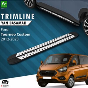 S-Dizayn Ford Tourneo Custom Uzun Şase Trimline Gri Araca Özel Yan Basamak 246 cm 2012-2023