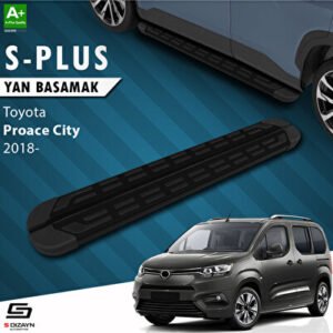 S-Dizayn Toyota Proace City Kısa Şase S-Plus Siyah Araca Özel Yan Basamak 203 cm 2018 ve Üzeri