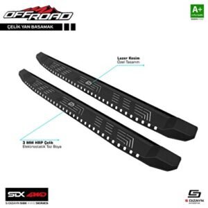 Sdx 4wd Off Road Toyota Hilux 8 Çelik Araca Özel Yan Basamak 195 cm 2015-2020 Uyumlu