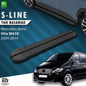 Mercedes Vito W639 Kısa Şase S-Line Siyah Araca Özel Yan Basamak 233 cm 2004-2014