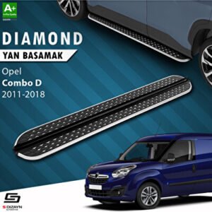 S-Dizayn Opel Combo D Uzun Şase Diamond Krom Araca Özel Yan Basamak 223 cm 2011-2018