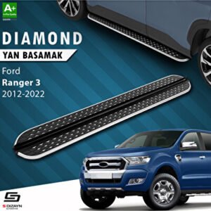 S-Dizayn Ford Ranger 3 Diamond Krom Araca Özel Yan Basamak 203 cm 2012-2022