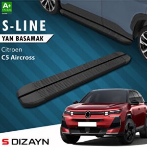 S-Dizayn Citroen E-C5 Aircross Elektrikli S-Line Siyah Araca Özel Yan Basamak 193 cm 2024 ve Üzeri CI-EC