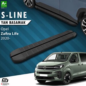 Opel Zafira Life Kısa Şase S-Line Siyah Araca Özel Yan Basamak 213 cm 2020 ve Üzeri
