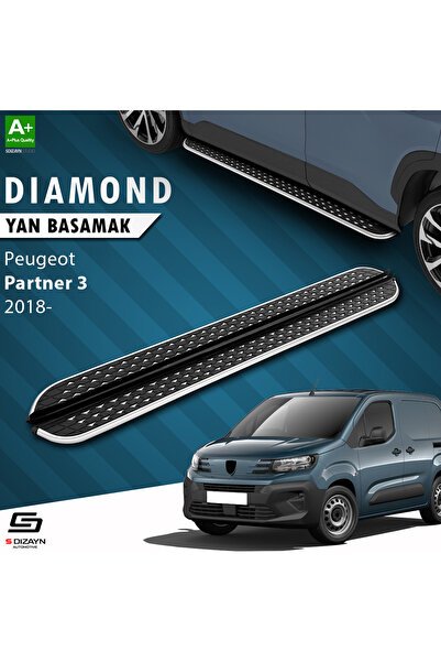 1_org_zoom-2858.jpg S-Dizayn Peugeot Partner 3 Diamond Krom Araca Özel Yan Basamak 203 cm 2018 ve Üzeri - Görsel 1