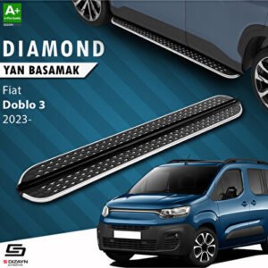 S-Dizayn Fiat Doblo 3 Diamond Krom Araca Özel Yan Basamak 203 cm 2023 ve Üzeri