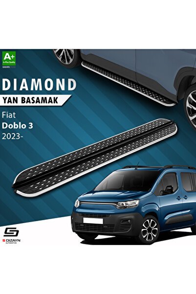 1_org_zoom-2865.jpg S-Dizayn Fiat Doblo 3 Diamond Krom Araca Özel Yan Basamak 203 cm 2023 ve Üzeri - Görsel 1