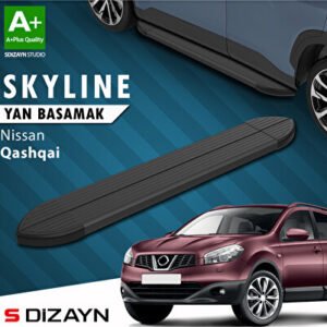 Nissan Qashqai Skyline Siyah Araca Özel Yan Basamak 173 cm 2007-2014