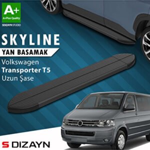 Volkswagen Transporter T5 Uzun Şase Skyline Siyah Araca Özel Yan Basamak 253 cm 2003-2015
