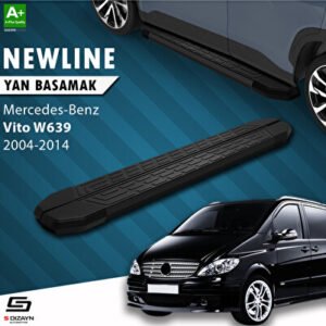 S-Dizayn Mercedes Vito W639 Kısa Şase Newline Siyah Araca Özel Yan Basamak 239 cm 2004-2014