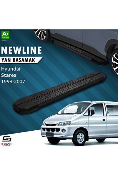 1_org_zoom-3107.jpg S-Dizayn Hyundai H-1 Starex Uzun Şase Newline Siyah Araca Özel Yan Basamak 219 cm 1998-2007 - Görsel 1