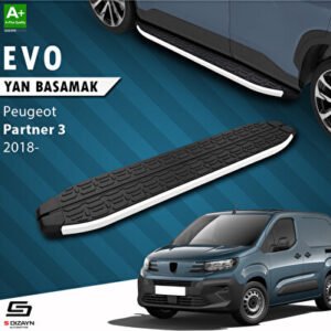 Peugeot Partner 3 Uzun Şase Evo Alüminyum Araca Özel Yan Basamak 213 cm 2018 ve Üzeri