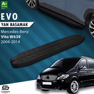 Mercedes Vito W639 Kısa Şase Evo Siyah Araca Özel Yan Basamak 233 cm 2004-2014