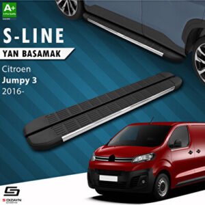 Citroen Jumpy 3 Uzun Şase S-Line Krom Araca Özel Yan Basamak 243 cm 2016 ve Üzeri