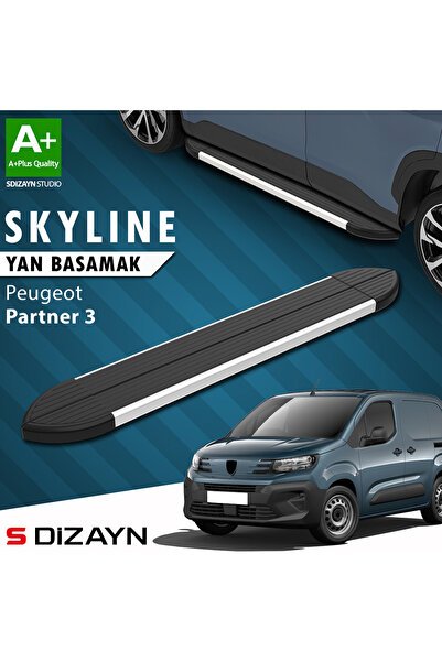 1_org_zoom-3155.jpg Peugeot Partner 3 Kısa Şase Skyline Alüminyum Araca Özel Yan Basamak 203 cm 2018 ve Üzeri - Görsel 1