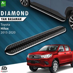 S-Dizayn Toyota Hilux 8 Diamond Krom Araca Özel Yan Basamak 203 cm 2015-2020