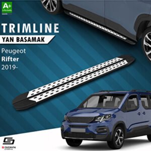 S-Dizayn Peugeot Rifter TrimLine Gri Araca Özel Yan Basamak 202 cm 2019 ve Üzeri