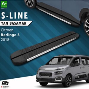 Citroen Berlingo 3 Uzun Şase S-Line Krom Araca Özel Yan Basamak 213 cm 2018 ve Üzeri