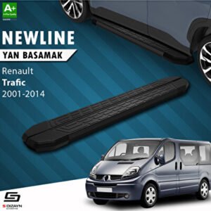 S-Dizayn Renault Trafic 2 Kısa Şase Newline Siyah Araca Özel Yan Basamak 229 cm 2001-2014