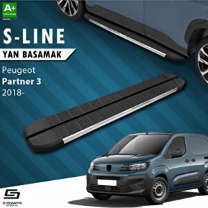 Peugeot Partner 3 Uzun Şase S-Line Krom Araca Özel Yan Basamak 213 cm 2018 ve Üzeri