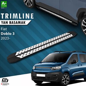S-Dizayn Fiat Doblo 3 Uzun Şase TrimLine Gri Araca Özel Yan Basamak 220 cm 2023 ve Üzeri