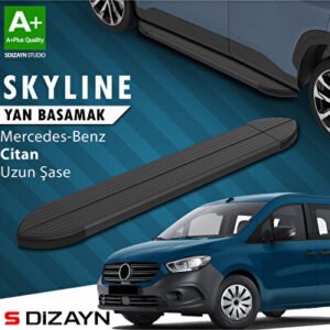 Mercedes Citan Uzun Şase Skyline Siyah Araca Özel Yan Basamak 223 cm 2012-2021
