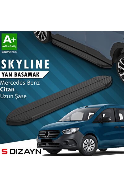 1_org_zoom-3394.jpg Mercedes Citan Uzun Şase Skyline Siyah Araca Özel Yan Basamak 223 cm 2012-2021 - Görsel 1