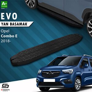 Opel Combo E Uzun Şase Evo Siyah Araca Özel Yan Basamak 213 cm 2018 ve Üzeri