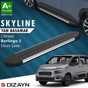 Citroen Berlingo 3 Uzun Şase Skyline Krom Araca Özel Yan Basamak 213 cm 2018 ve Üzeri