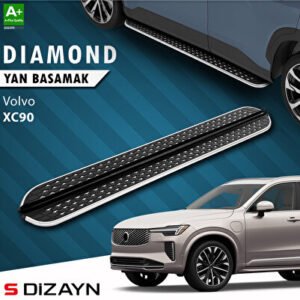 S-Dizayn Volvo XC90 Makyajlı Diamond Krom Araca Özel Yan Basamak 203 cm 2024 ve Üzeri