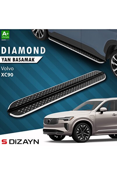 1_org_zoom-3409.jpg S-Dizayn Volvo XC90 Makyajlı Diamond Krom Araca Özel Yan Basamak 203 cm 2024 ve Üzeri - Görsel 1