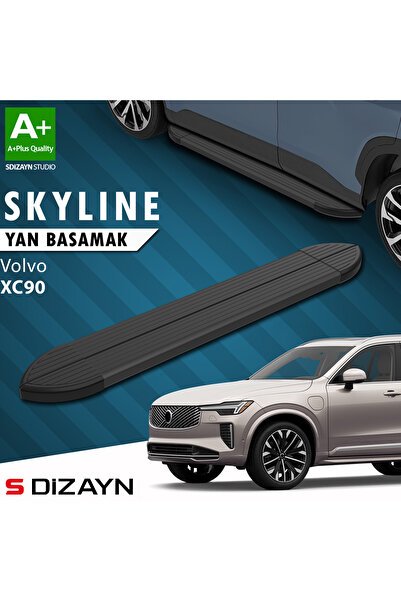 1_org_zoom-3420.jpg S-Dizayn Volvo XC90 Makyajlı Benzinli Skyline Siyah Araca Özel Yan Basamak 203 cm 2024 ve Üzeri VO-X92M - Görsel 1