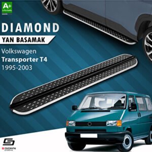 S-Dizayn Volkswagen Transporter T4 Uzun Şase Diamond Krom Araca Özel Yan Basamak 253 cm 1995-2003