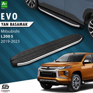 S-Dizayn Mitsubishi L200 5 Makyajlı Evo Krom Araca Özel Yan Basamak 203 cm 2019-2023