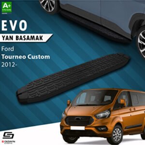 S-Dizayn Ford Tourneo Custom Uzun Şase Evo Siyah Araca Özel Yan Basamak 243 cm 2012-2023