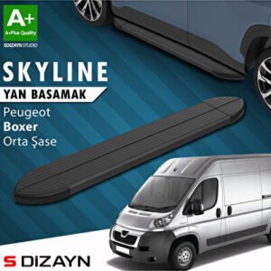 Peugeot Boxer 3 Orta Şase Skyline Siyah Araca Özel Yan Basamak 253 cm 2006 ve Üzeri