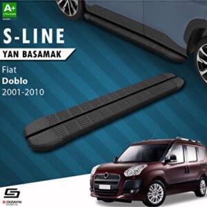 S-Dizayn Fiat Doblo Uzun Şase S-line Siyah Araca Özel Yan Basamak 223 cm 2001-2010