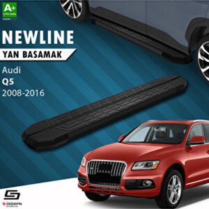 S-Dizayn Audi Q5 Newline Siyah Araca Özel Yan Basamak 189 cm 2008-2016 Uyumlu